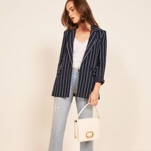 Reformation double breasted vernal linen blazer